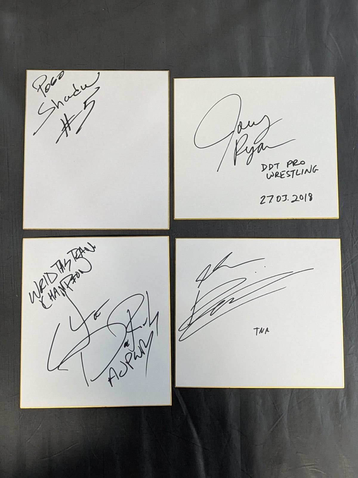 Overseas wrestlers hand signed autograph Shikishi ( Autograph board ) set(3)