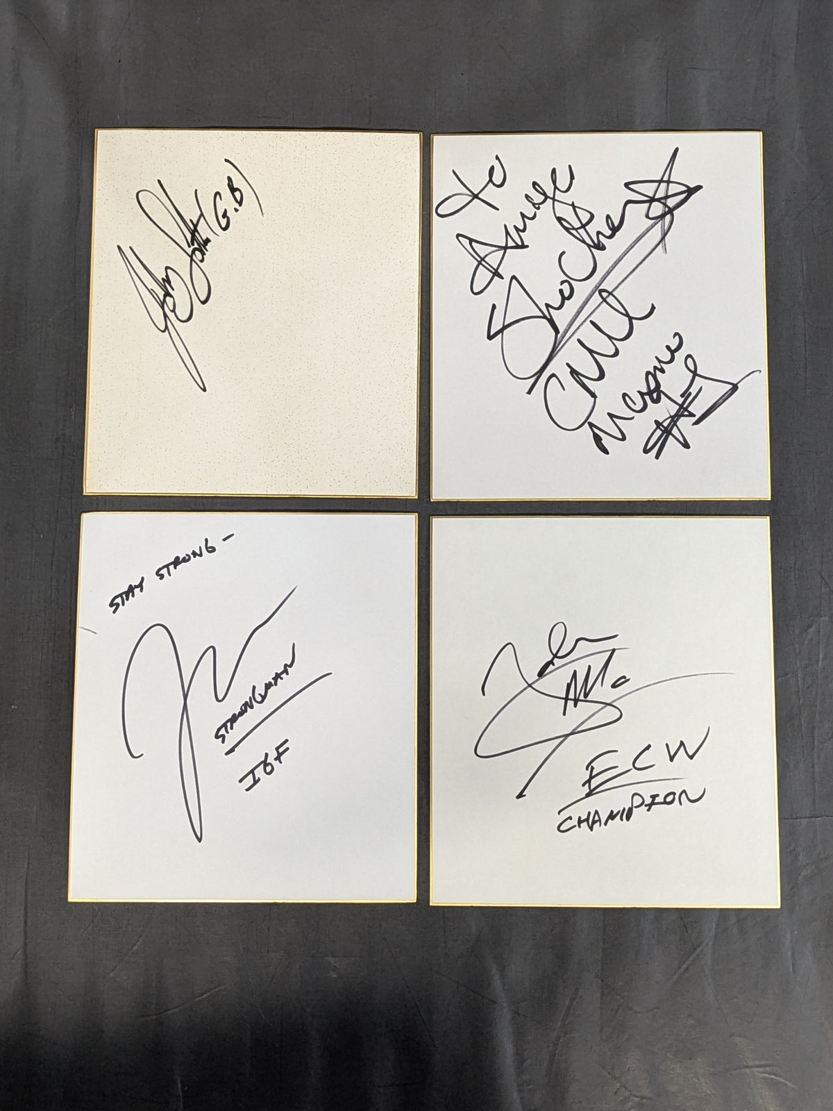 Overseas wrestlers hand signed autograph Shikishi ( Autograph board ) set(3)