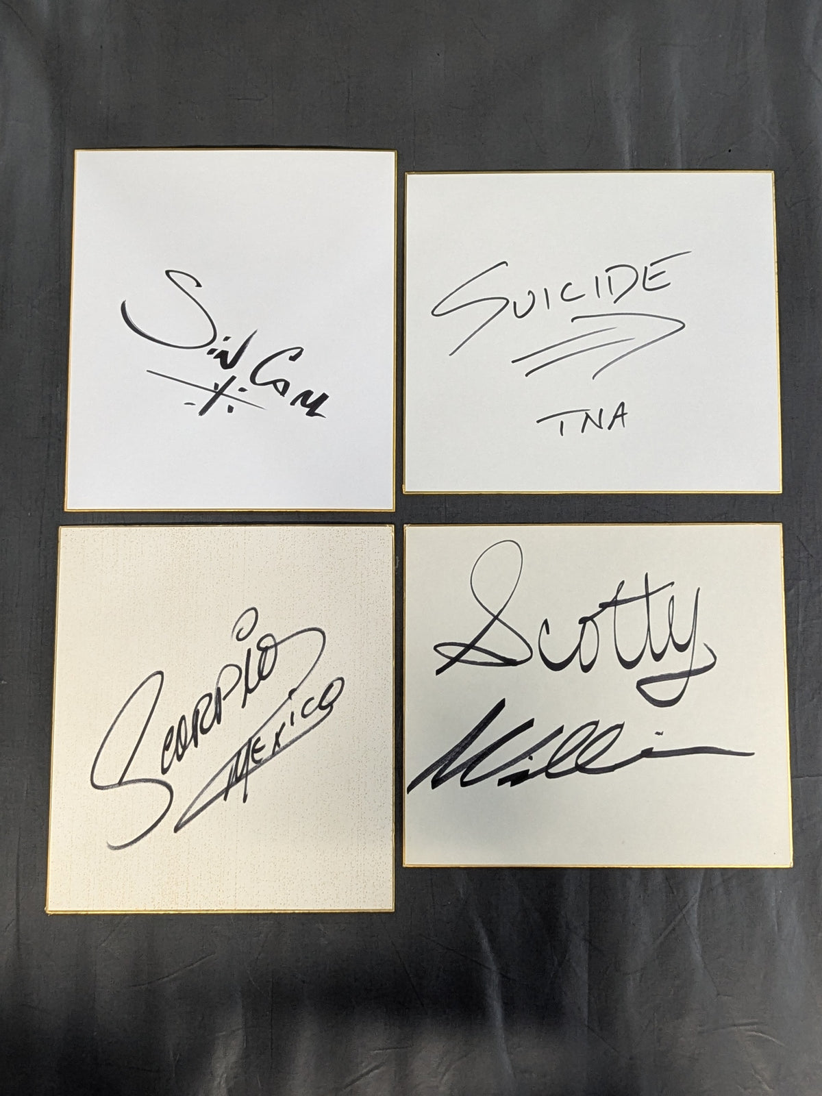 Overseas wrestlers hand signed autograph Shikishi ( Autograph board ) set(3)