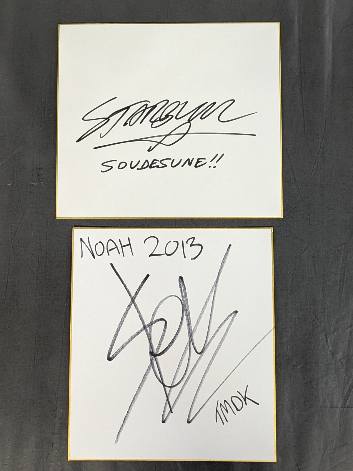 Overseas wrestlers hand signed autograph Shikishi ( Autograph board ) set(3)