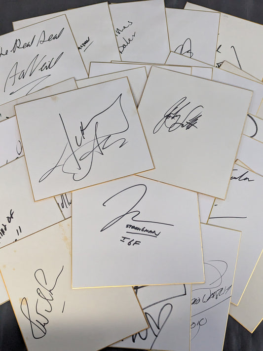 Overseas wrestlers hand signed autograph Shikishi ( Autograph board ) set(4)