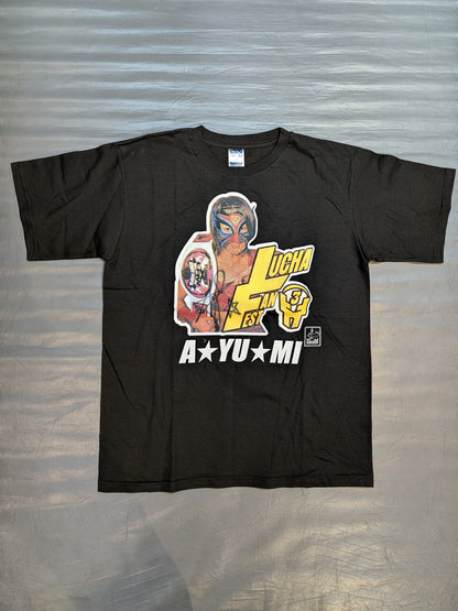 [A☆YU☆MI hand signed autograph ] LUCHA FAN FEST T-SHIRT (Black)