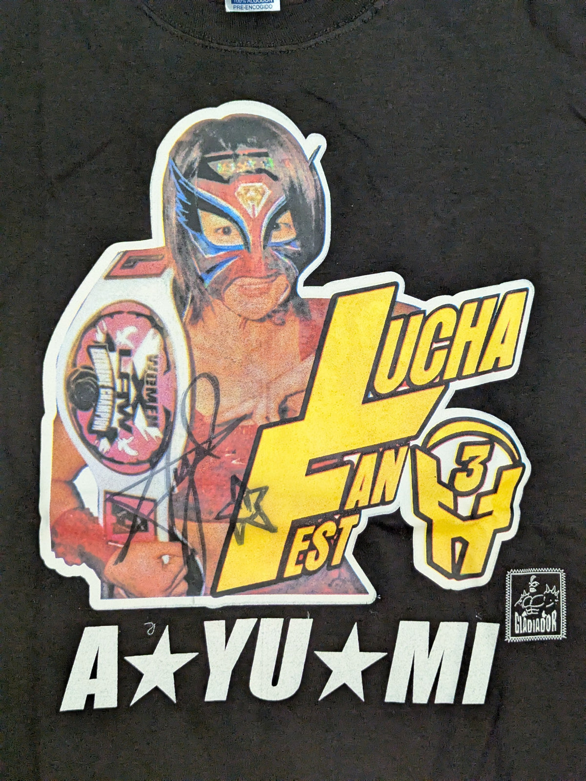 [A☆YU☆MI hand signed autograph ] LUCHA FAN FEST T-SHIRT (Black)