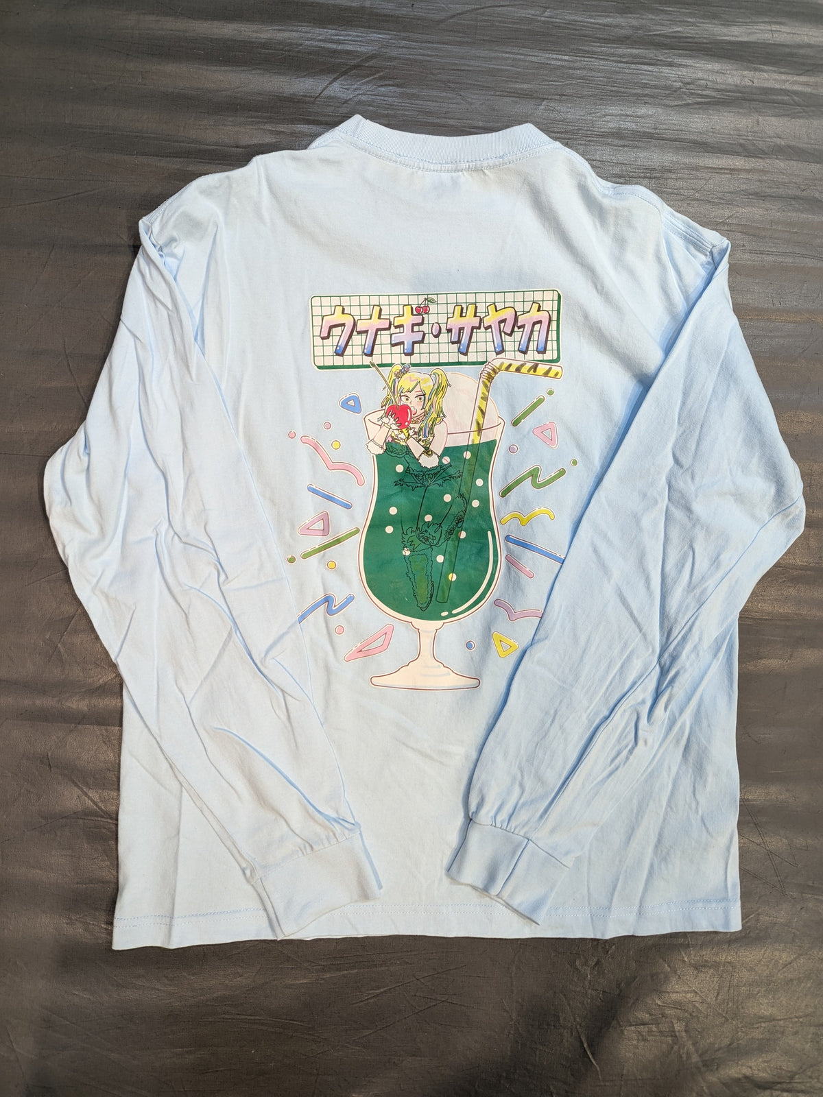 UNAGI SAYAKA "Vivid Melon Soda Briefs Flavor" Long Sleeve T-Shirt (Light Blue)