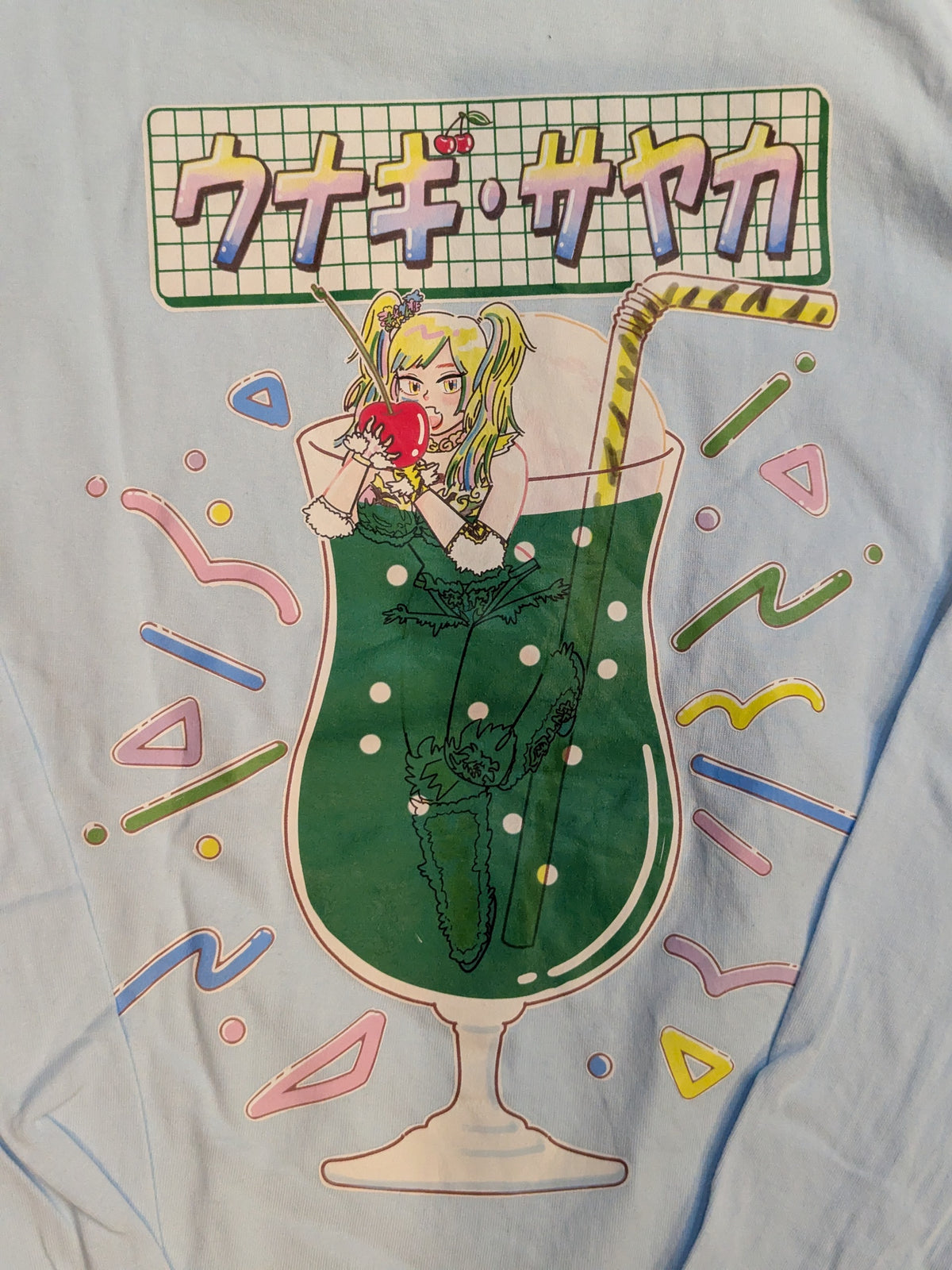 UNAGI SAYAKA "Vivid Melon Soda Briefs Flavor" Long Sleeve T-Shirt (Light Blue)