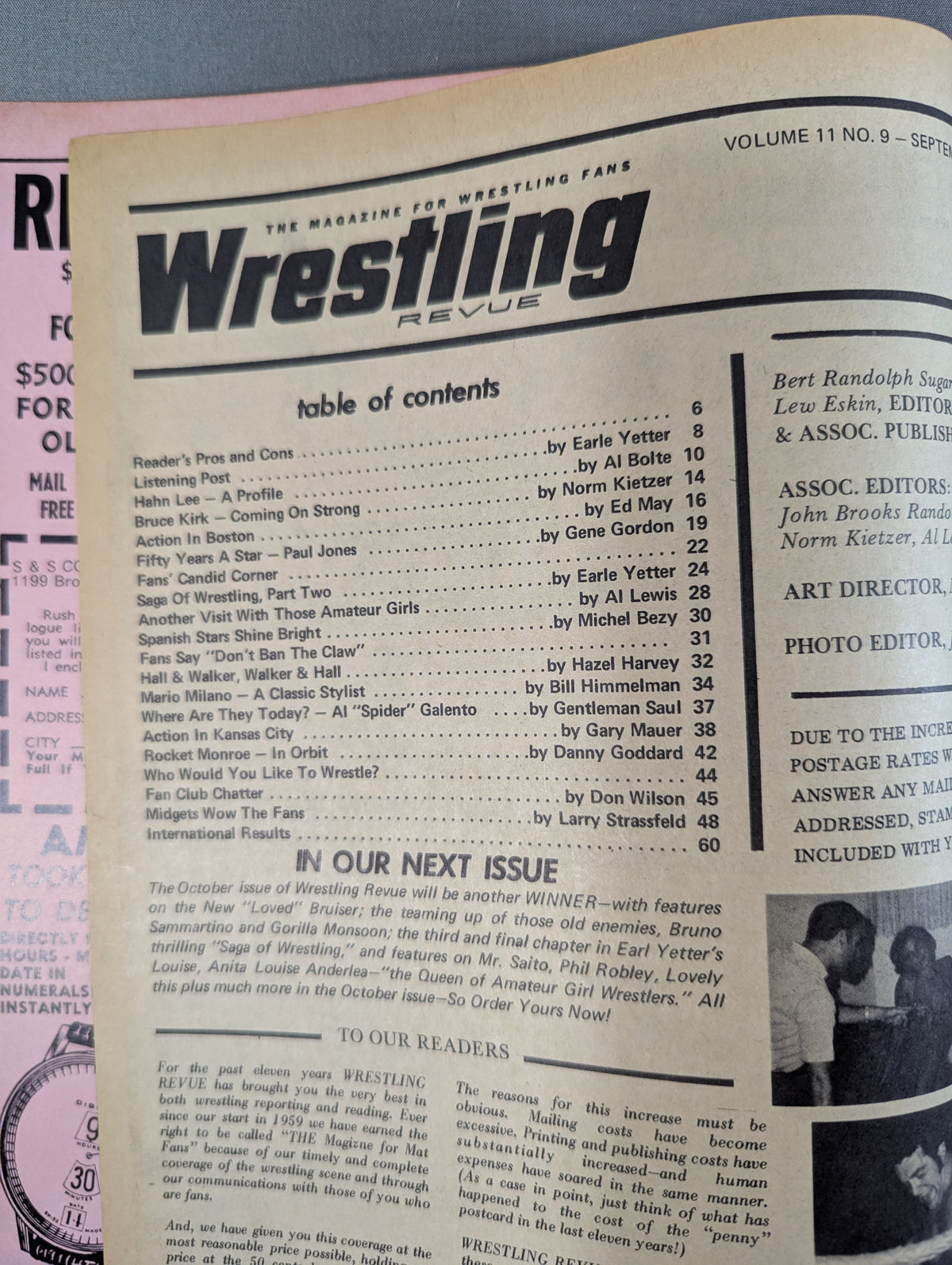 Wrestling REVUE September 1970 issue