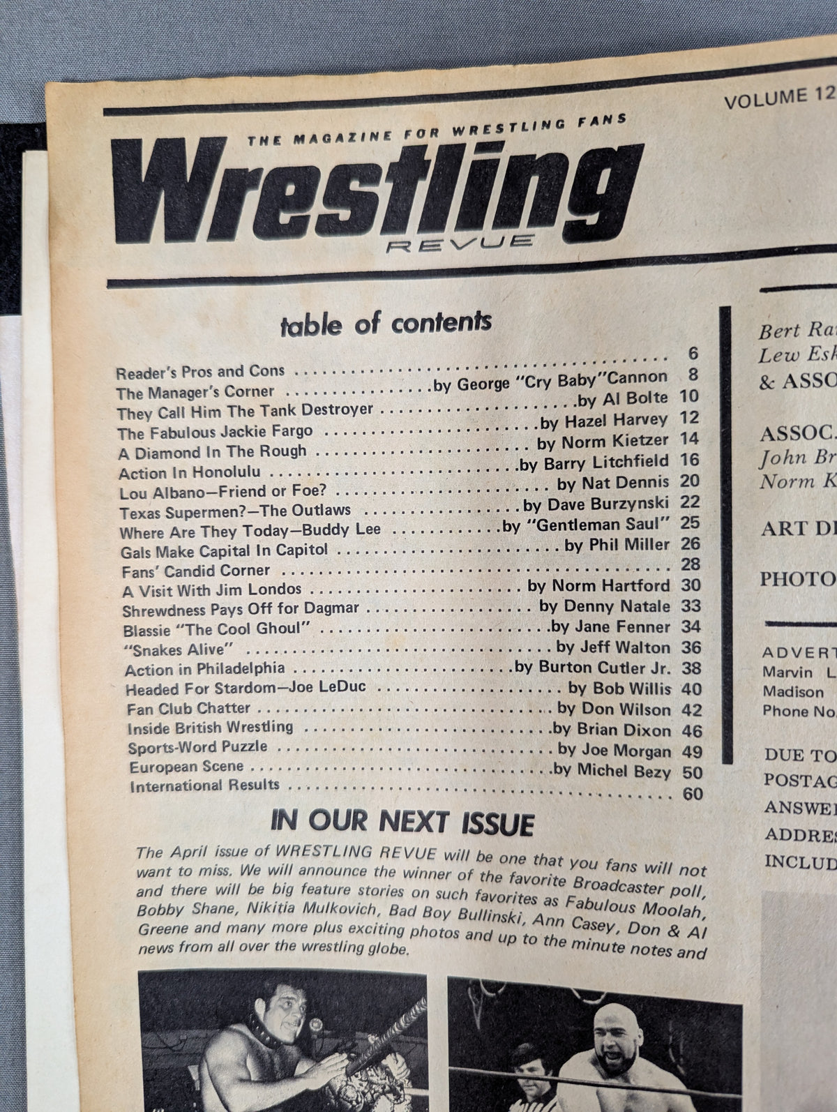 ★日本語解説付★Wrestling REVUE 1971年3月号