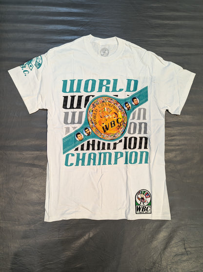 ★50th Anniversary ★ WBC "WORLD CHAMPION" Picture T-Shirt (3) (White)