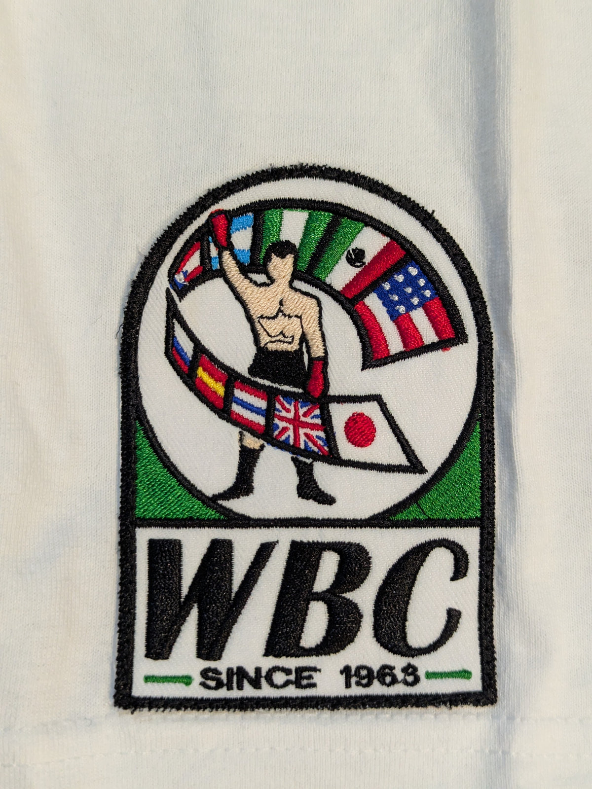 ★50th Anniversary ★ WBC "WORLD CHAMPION" Picture T-Shirt (3) (White)