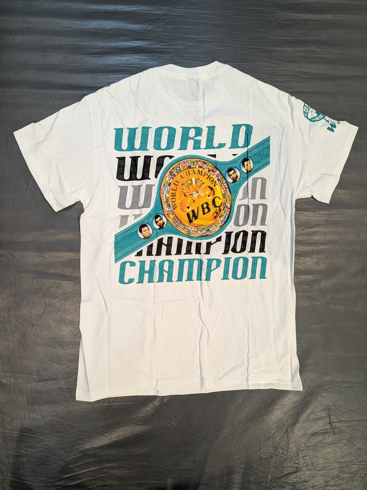 ★50th Anniversary ★ WBC "WORLD CHAMPION" Picture T-Shirt (3) (White)