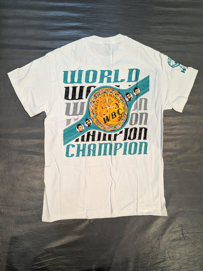 ★50th Anniversary ★ WBC "WORLD CHAMPION" Picture T-Shirt (3) (White)