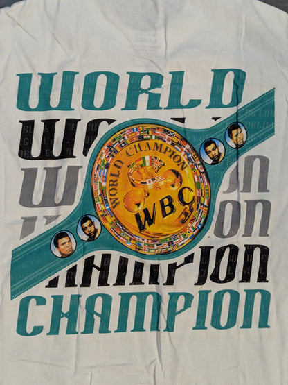 ★50th Anniversary ★ WBC "WORLD CHAMPION" Picture T-Shirt (3) (White)