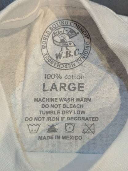 ★50th Anniversary ★ WBC "WORLD CHAMPION" Picture T-Shirt (3) (White)