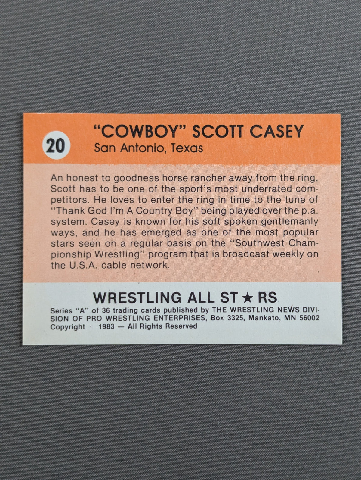 ★1983 WRESTLING ALL STARS Series A★ スコット・ケーシー