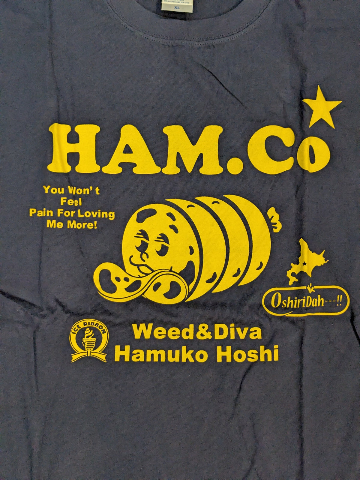Hamuko Hoshi  "HAM.Co" T-Shirt (1) (Navy)