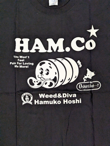 星ハム子「HAM.Co」Tシャツ②(ブラック)