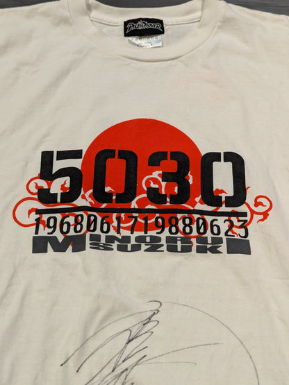 【直筆サイン入り】鈴木みのる「5030」Tシャツ(ホワイト)