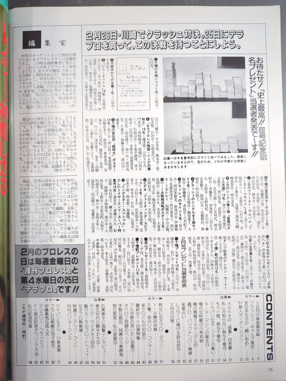Deluxe Pro Wrestling March 1987 issue