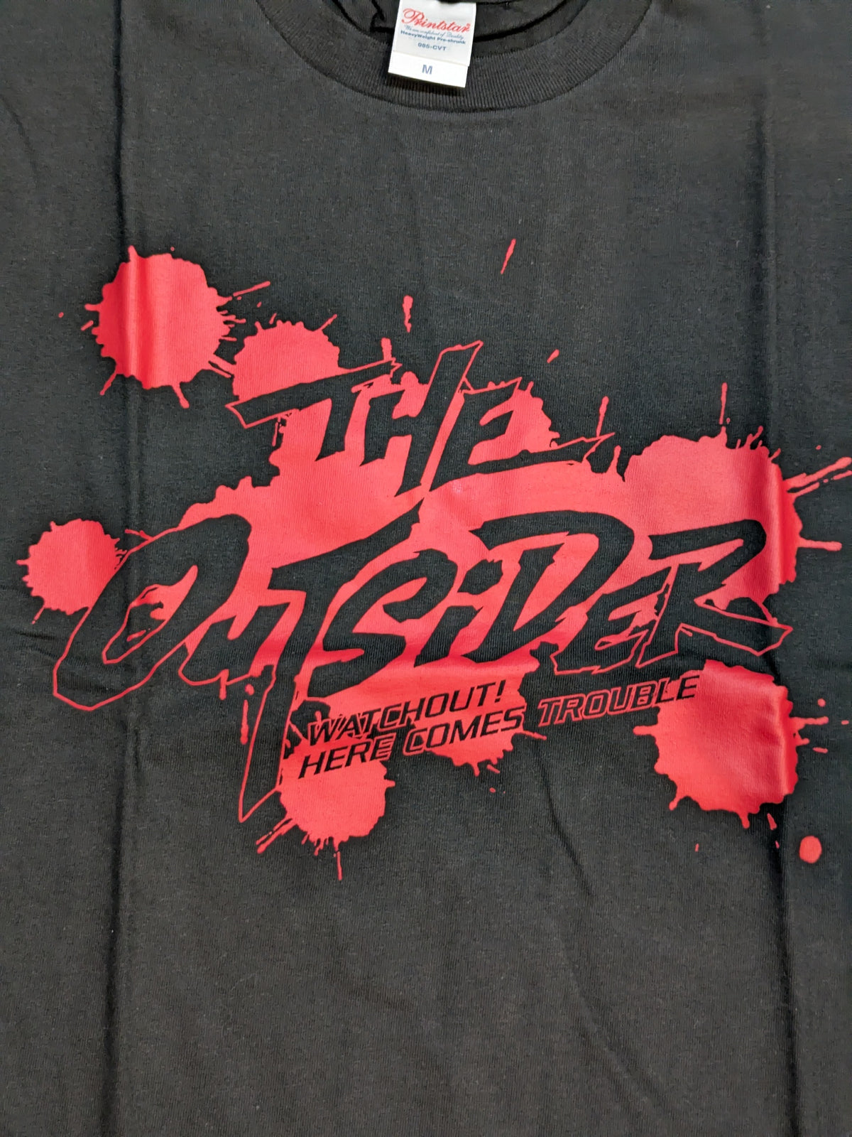 THE OUTSIDER「WATCHOUT! HERE COMES TROUBLE」Tシャツ①(ブラック)
