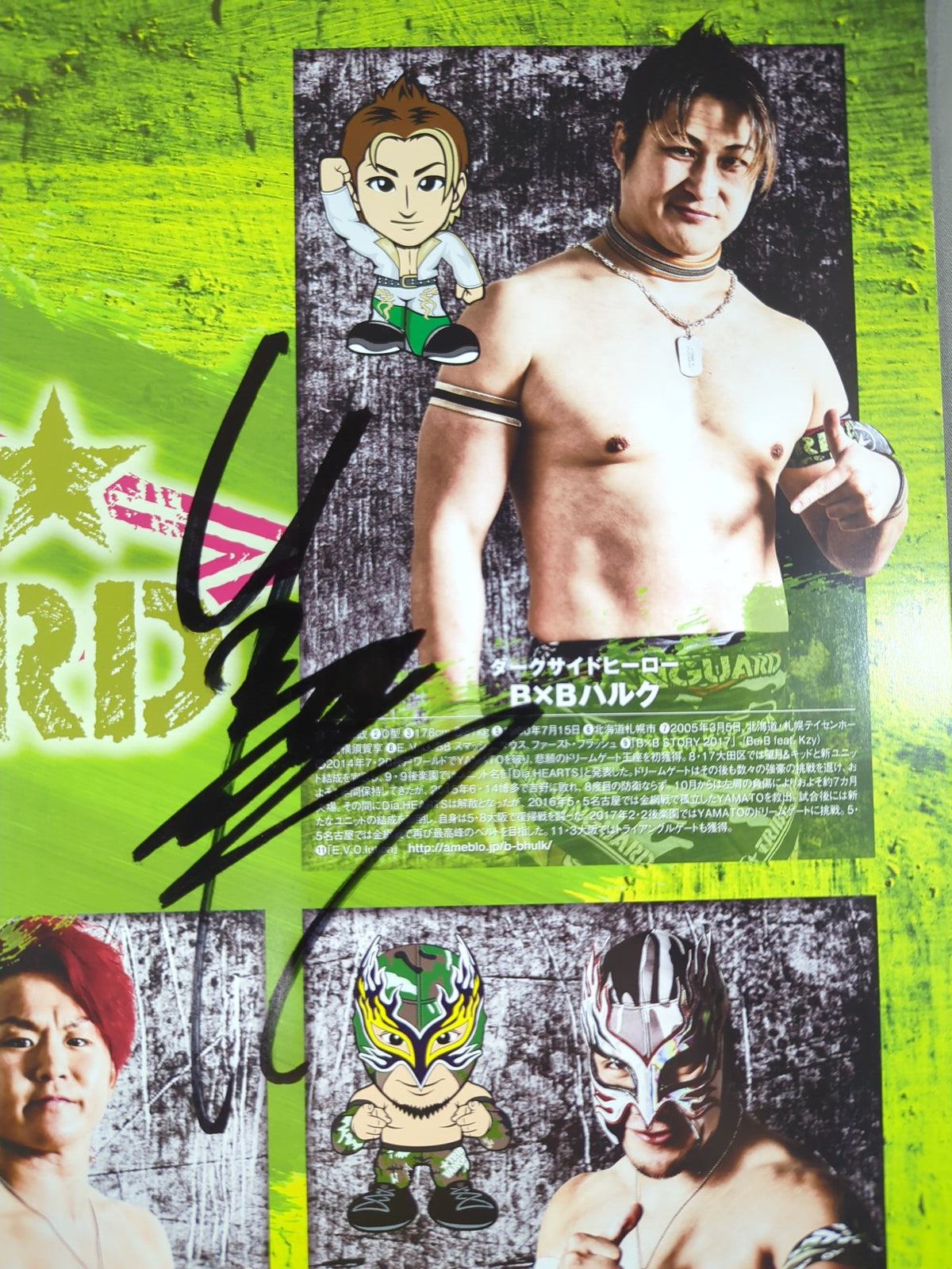 【6選手直筆サイン入り】2018 DRAGON GATE OFFICIAL PAMPHLET Vol.65