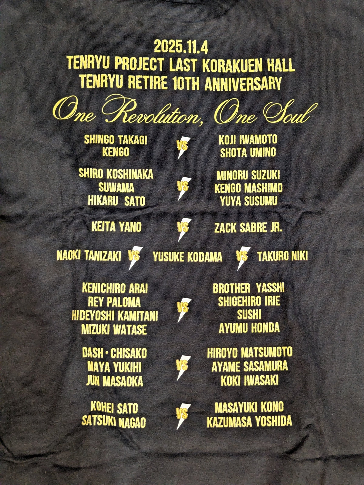 Tenryu Genichiro  10th Anniversary Retirement Event "~Revolution Flight~" Tournament Commemorative T-Shirt (3)