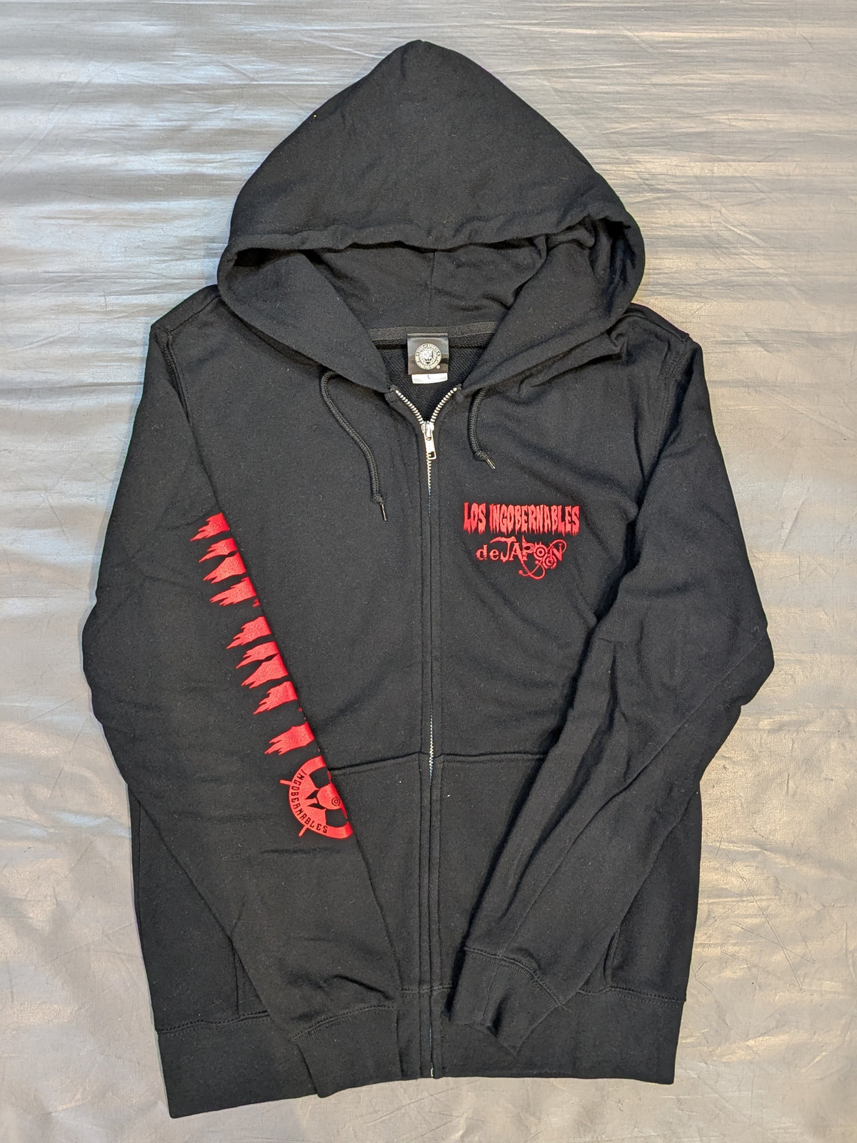 Tetsuya Naito "INFINITO" Zip hoodie  (2) (Black×Red)