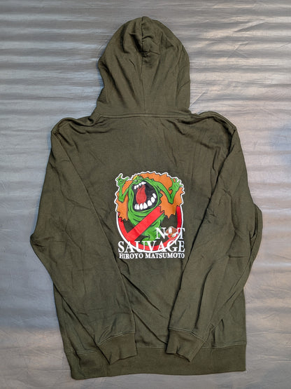 Hiroyo Matsumoto "NOT SAUVAGE" Pullover Hoodie  (Khaki)