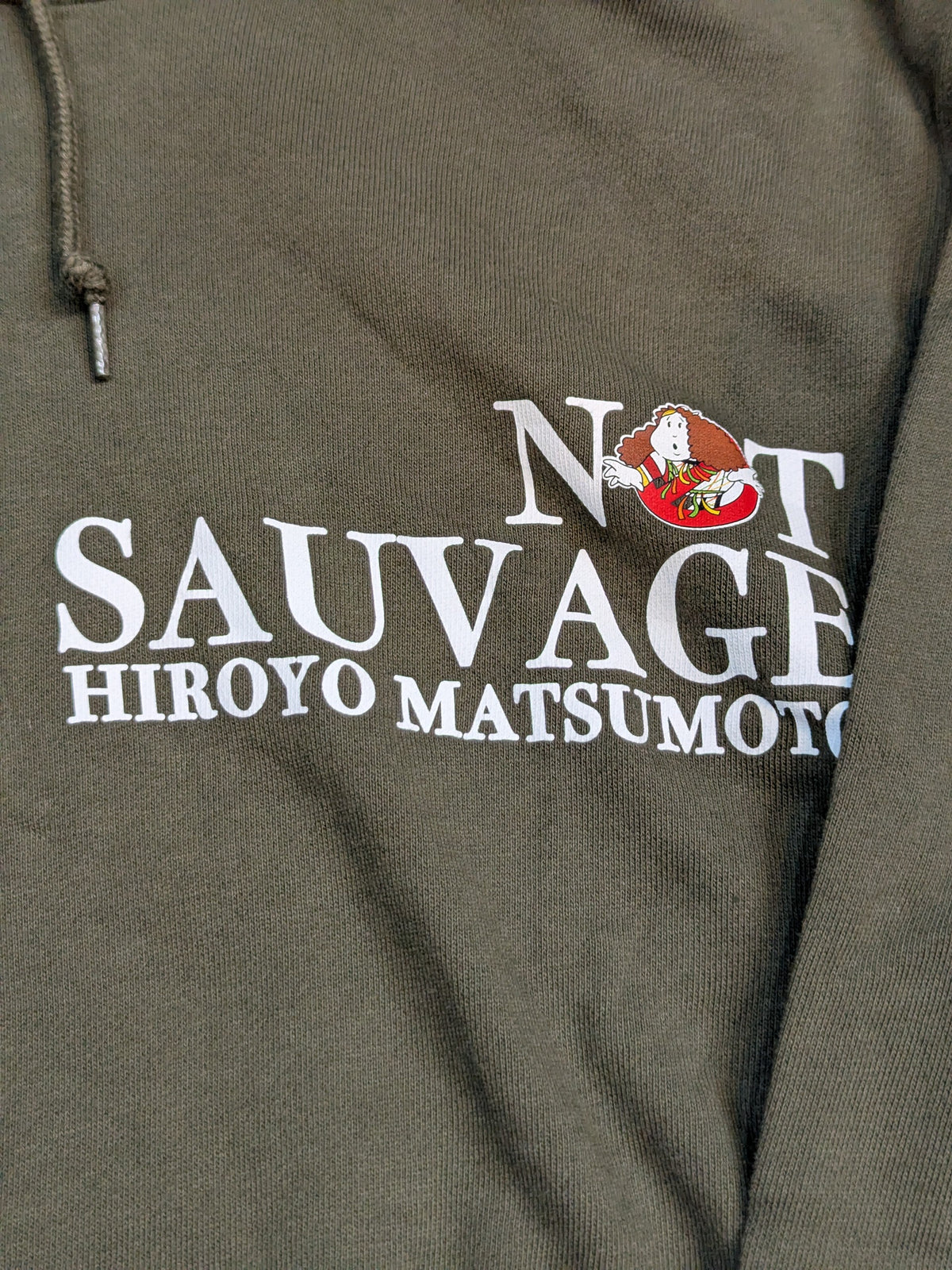 Hiroyo Matsumoto "NOT SAUVAGE" Pullover Hoodie  (Khaki)