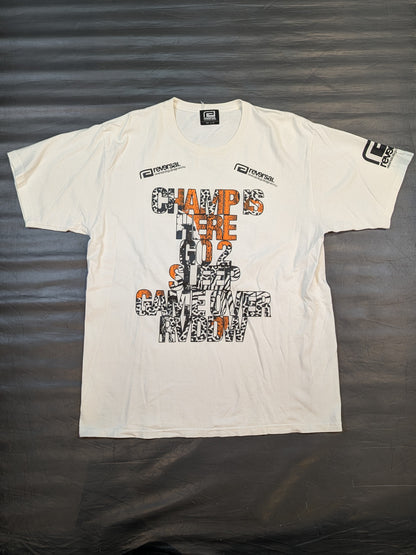 KENTA「CHAMP IS HERE GO 2 SLLEP GAME OVER」Tシャツ(ホワイト)