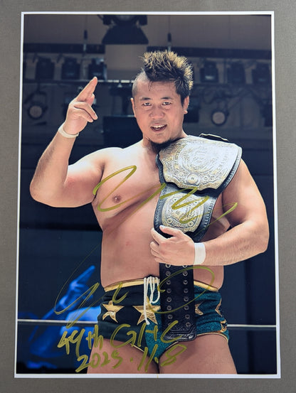 ★GHC First Crown ★: Yoshiki Inamura hand signed autograph Pro-Photo  (Large photo )