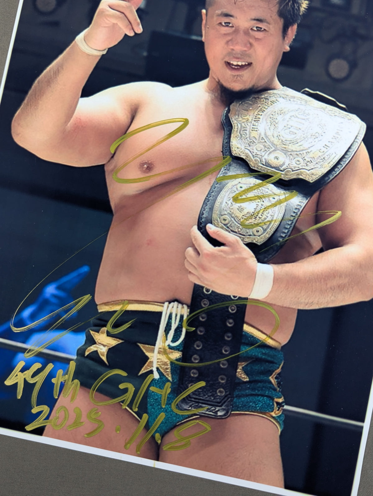 ★GHC First Crown ★: Yoshiki Inamura hand signed autograph Pro-Photo  (Large photo )
