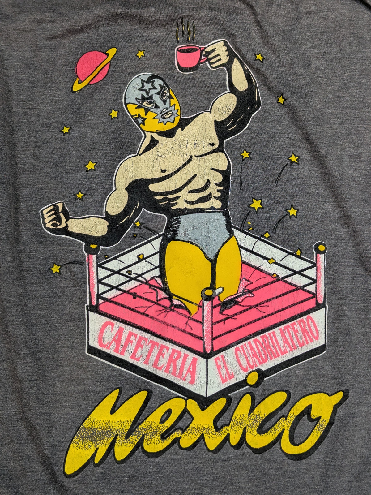 CAFETERIA EL CUADRILATERO Illustration Sleeveless T-Shirt (Gray)