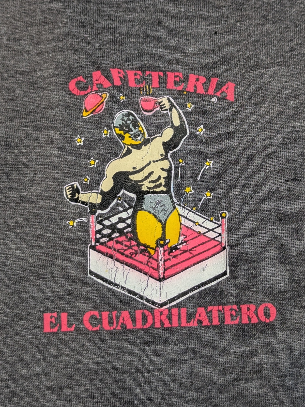 CAFETERIA EL CUADRILATERO Illustration Sleeveless T-Shirt (Gray)