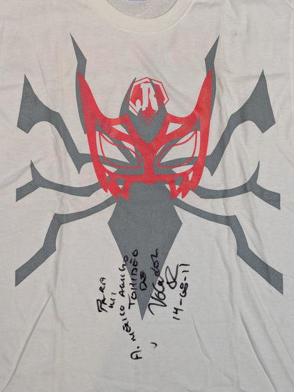【hand signed autograph】 Volador  Junior Mask Illustration T-Shirt (White)