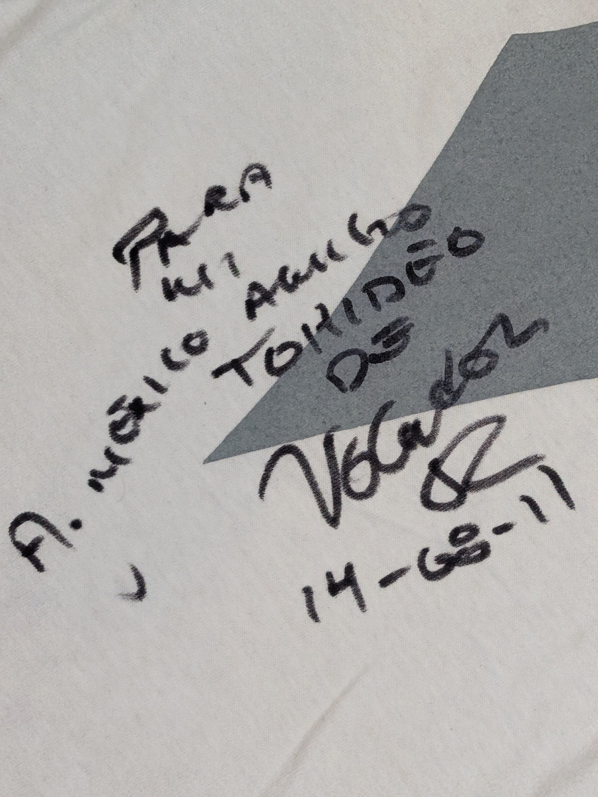 【hand signed autograph】 Volador  Junior Mask Illustration T-Shirt (White)