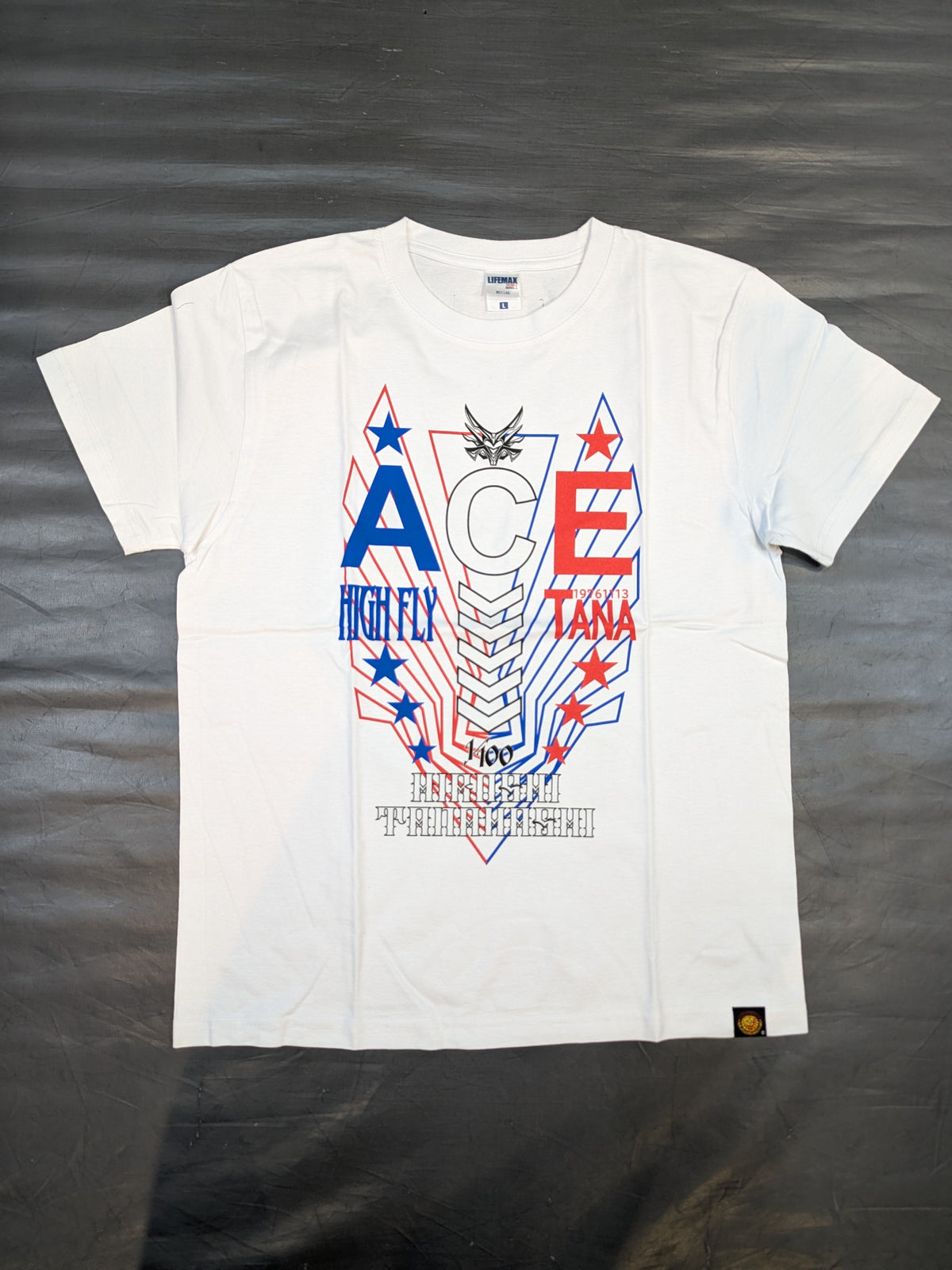 Hiroshi Tanahashi × Guts Dynamite Cabarleys Collaboration T-Shirt (9) (White)