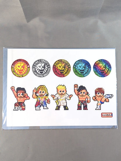 New Japan Pro Wrestling A4 plastic file folder & Die-cut Sticker Set (WOW dotswrestler ver.)