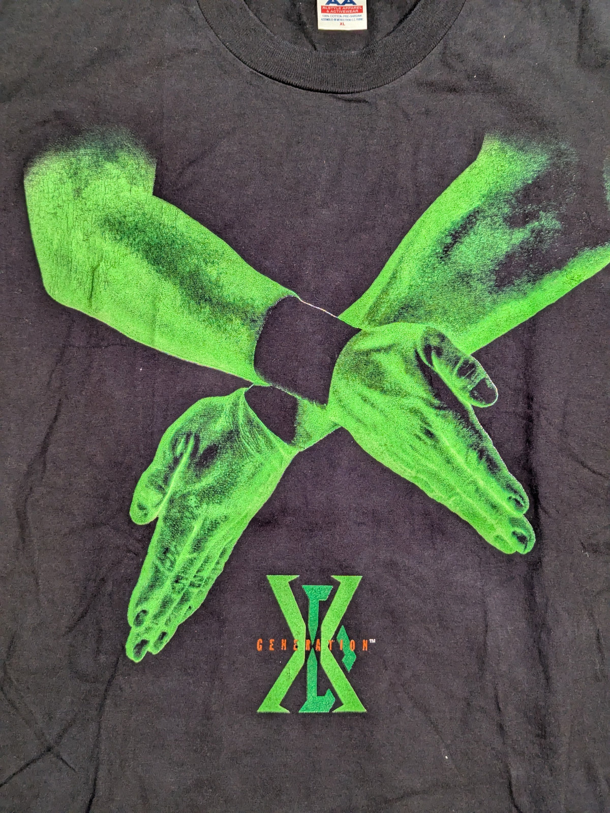 D-GENERATION X「TWO WORDS SUCK IT!」ピクチャーTシャツ(WWF(1998) / ブラック)