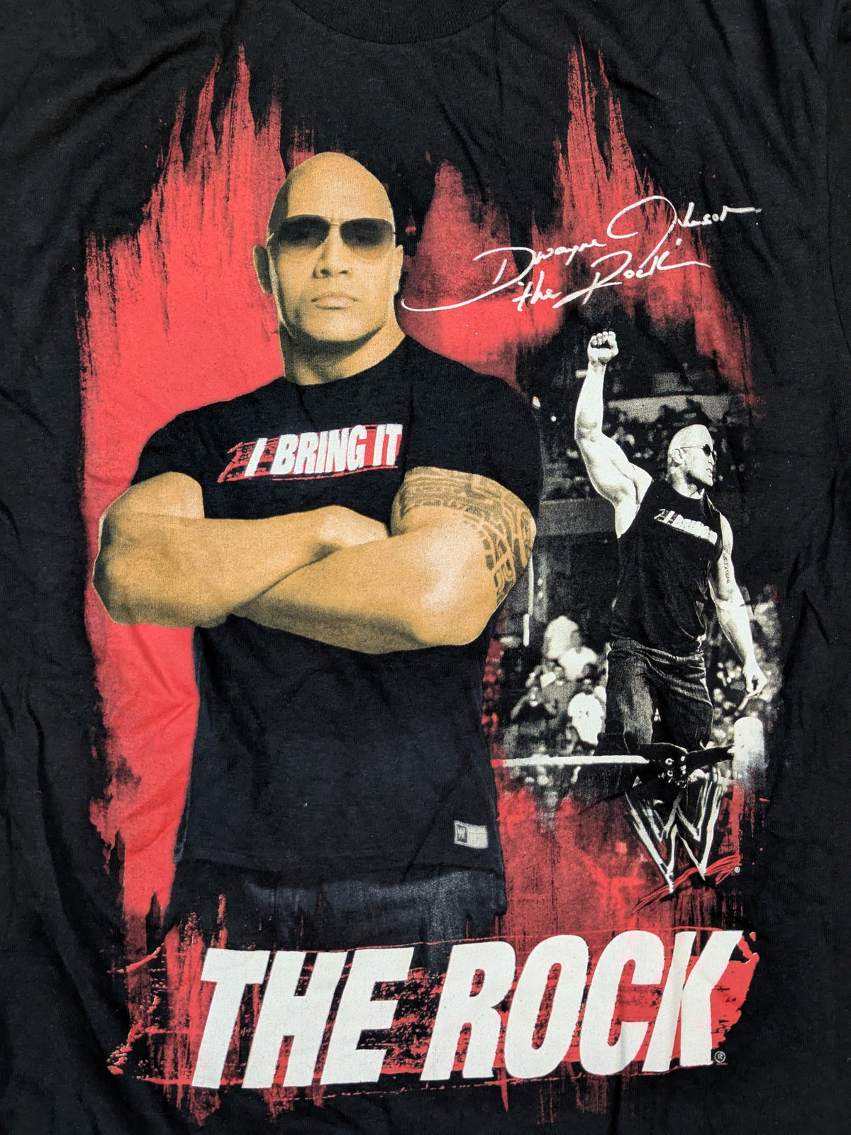 The Rock Picture T-Shirt (2) (WWE (2010s) / Black)