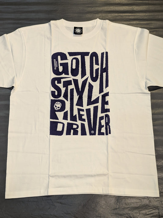 Minoru Suzuki 'GOTCH STYLE PILE DRIVER' T-Shirt (12) (White)