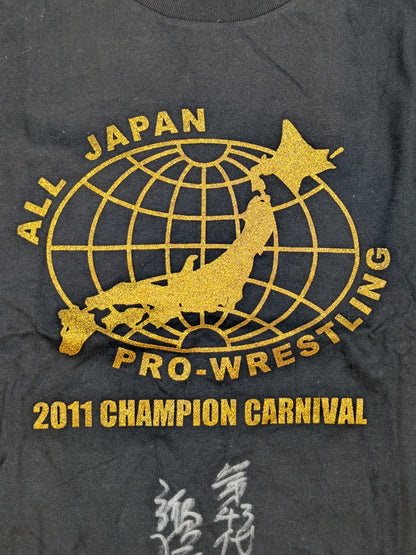 【諏訪魔 直筆サイン入り】全日本プロレス「2011 チャンピオンカーニバル」ロゴTシャツ(ブラック)