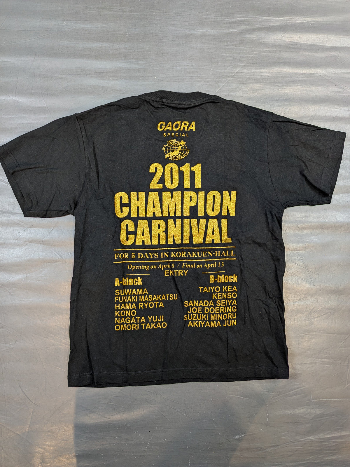 【諏訪魔 直筆サイン入り】全日本プロレス「2011 チャンピオンカーニバル」ロゴTシャツ(ブラック)