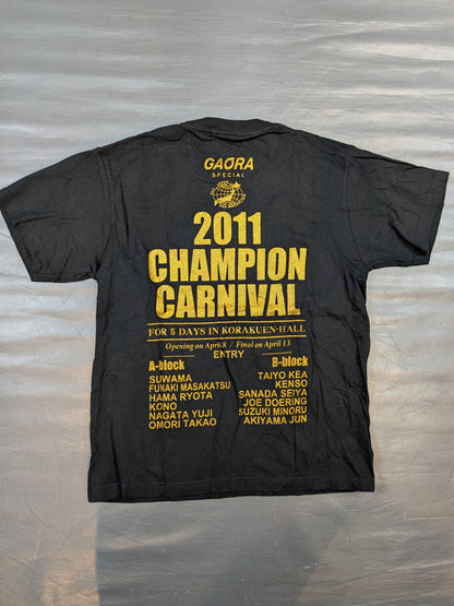 【諏訪魔 直筆サイン入り】全日本プロレス「2011 チャンピオンカーニバル」ロゴTシャツ(ブラック)