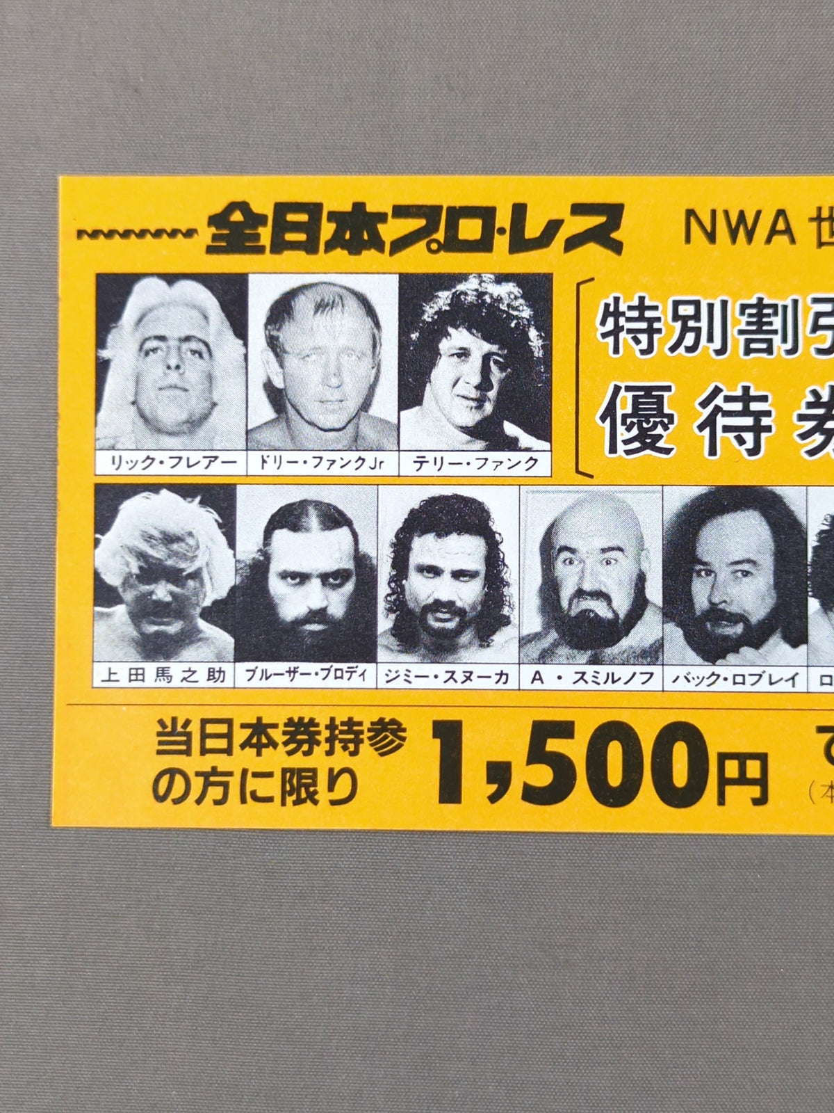 ★NWA世界ヘビー級選手権戦★ 81ジャイアントシリーズ 特別割引優待券