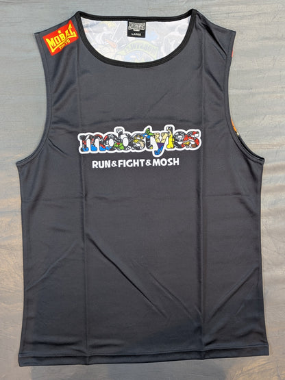 MOBSTYLES "RUN&FIGHT&MOSH" Sleeveless Dry Shirt (Black)