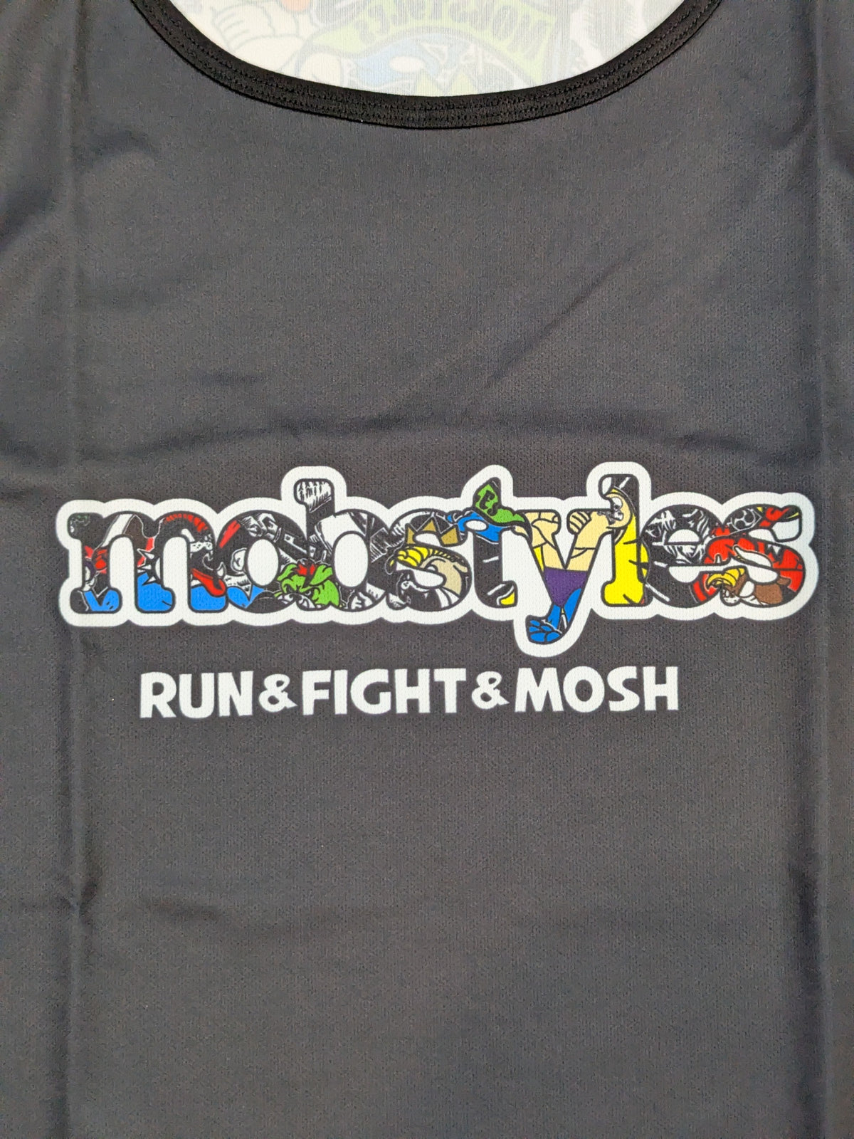 MOBSTYLES "RUN&FIGHT&MOSH" Sleeveless Dry Shirt (Black)