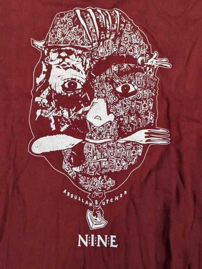 ★NINE RULAZ★ Abdullah the Butcher Collaboration T-Shirt (Burgundy)