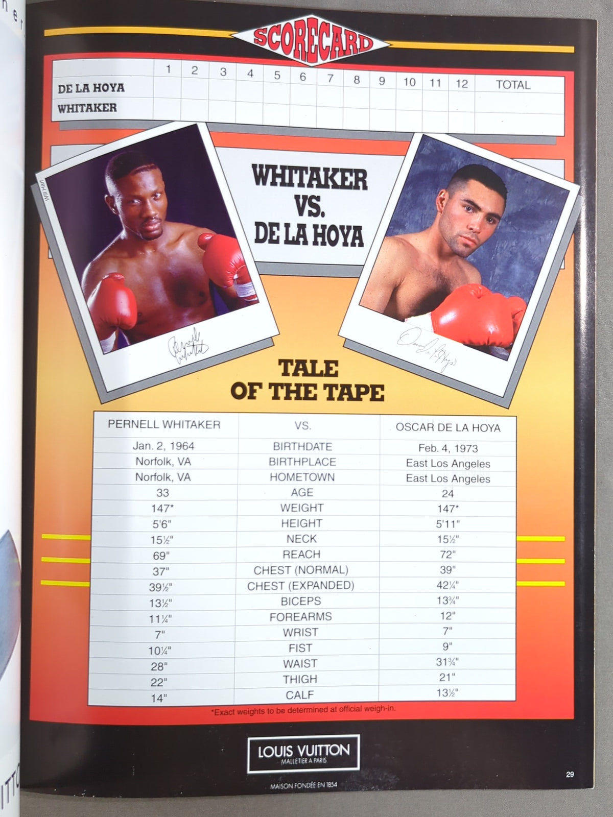 Oscar De La Hoya vs Parnell Whitaker