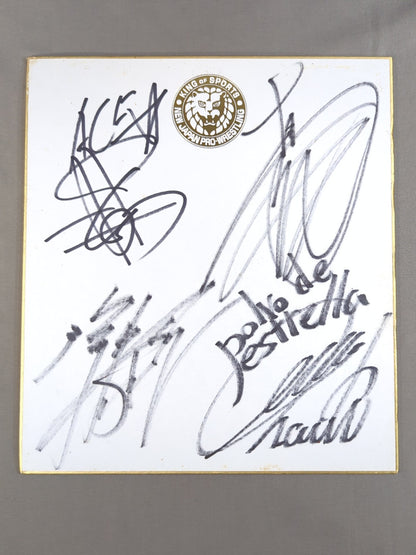 ★ New Japan Pro Wrestling  Heavyweight Warriors ★ Hiroshi Tanahashi  & Tetsuya Naito & Togi Makabe  & Hirooki Goto  (Lion Mark Shikishi ( Autograph board ) )