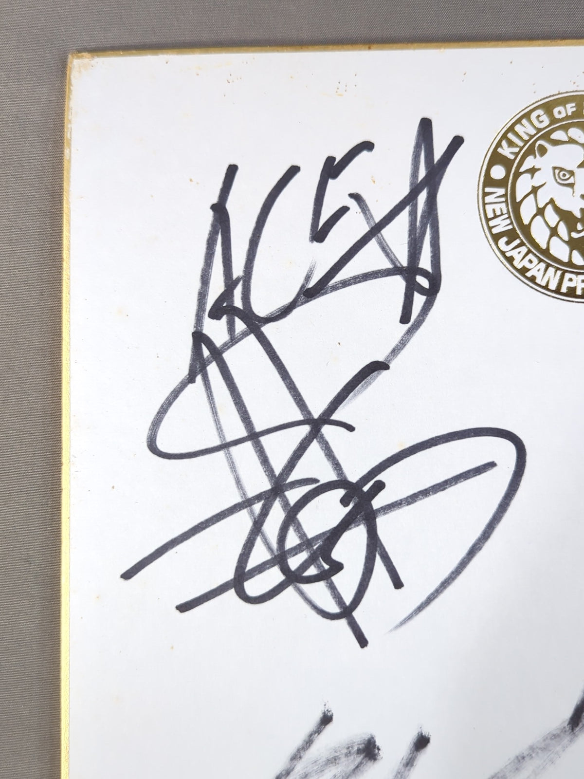★ New Japan Pro Wrestling  Heavyweight Warriors ★ Hiroshi Tanahashi  & Tetsuya Naito & Togi Makabe  & Hirooki Goto  (Lion Mark Shikishi ( Autograph board ) )